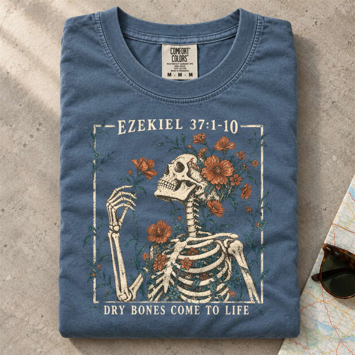 Ezekiel 37 Dry Bones Come To Life Comfort Colors T-Shirt Blue Jean