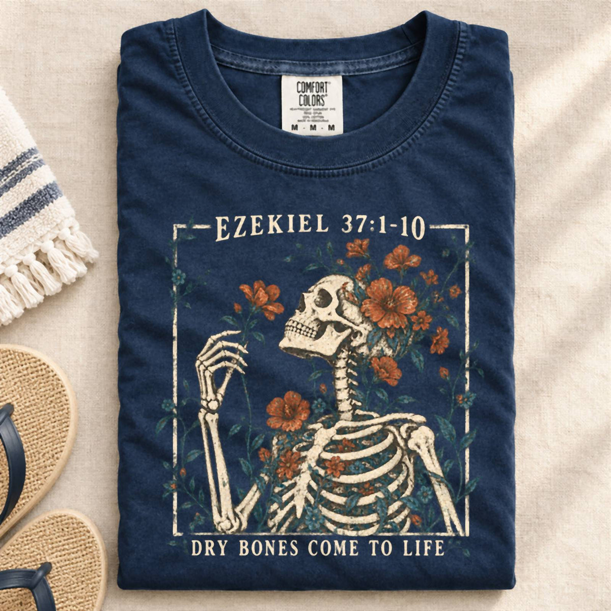 Ezekiel 37 Dry Bones Come To Life Comfort Colors T-Shirt Navy