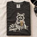 Funny Raccoon Drinking Iced Coffee Comfort Colors T-Shirt Black