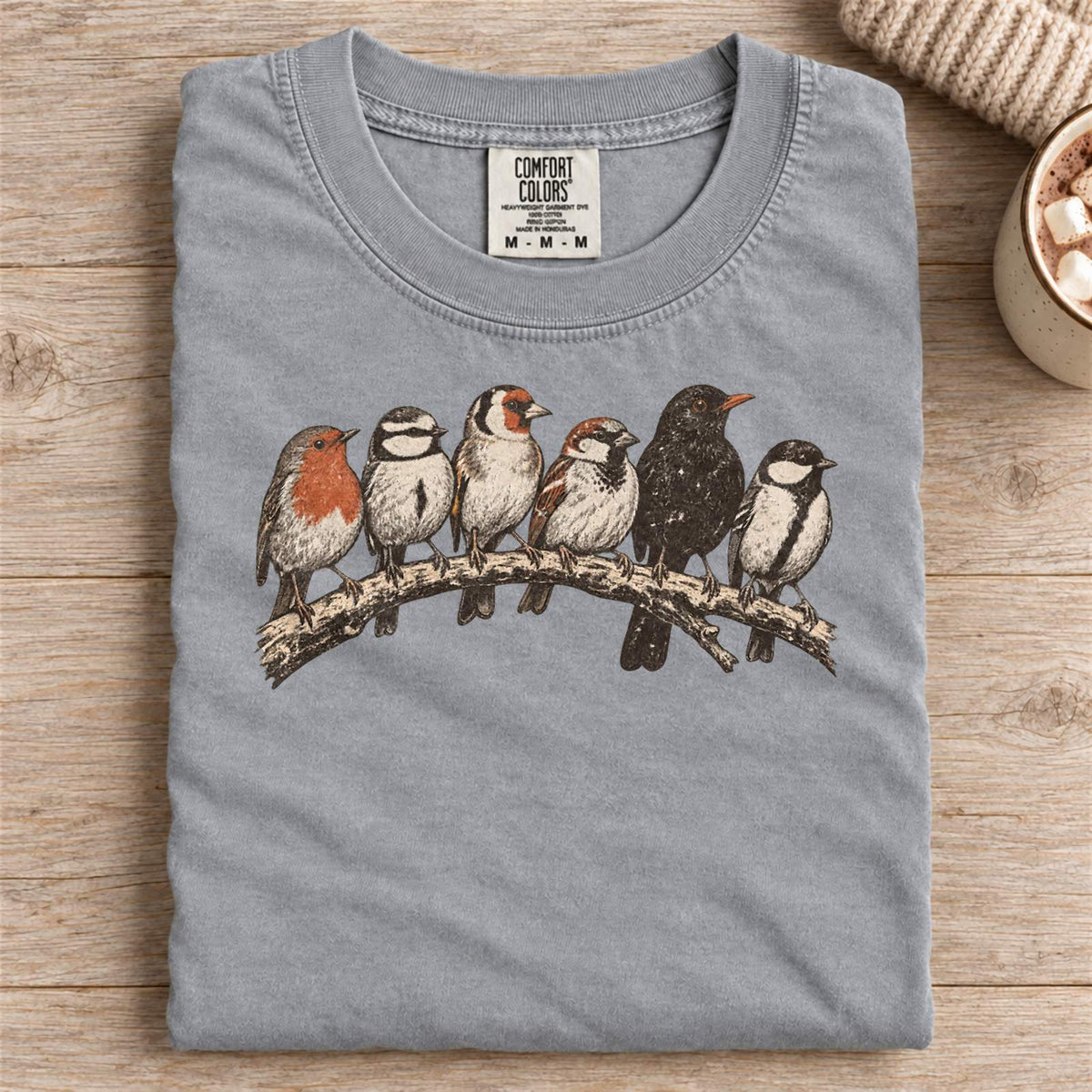 Bird Branch Comfort Colors T-Shirt Granite