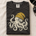 Winter Octopus Comfort Colors T-Shirt Black