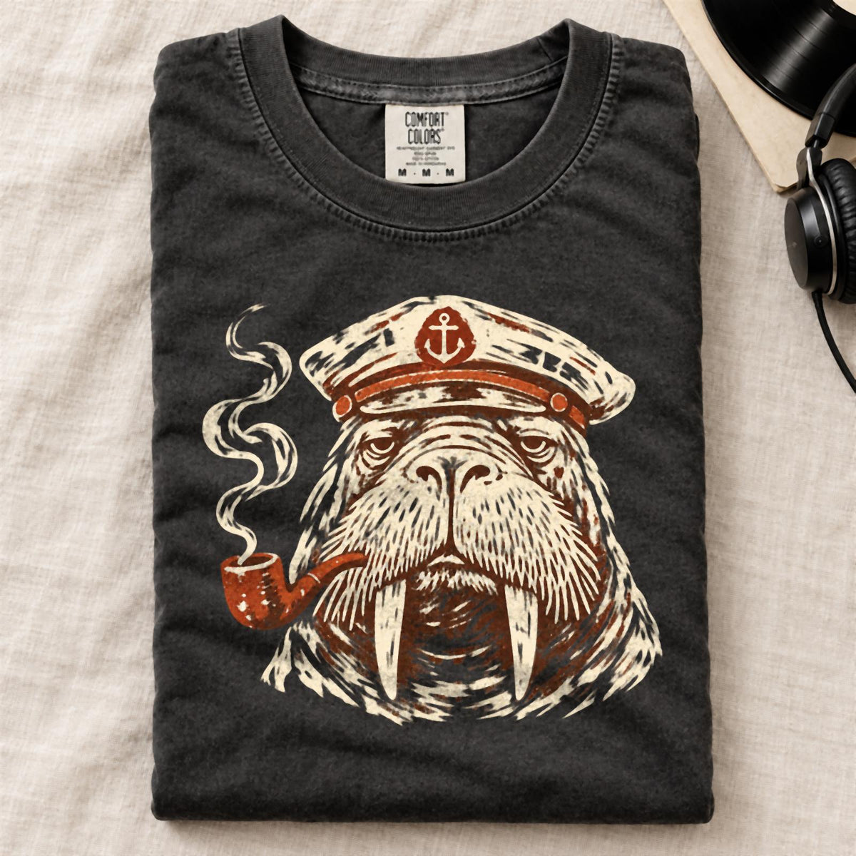 Captain Walrus Comfort Colors T-Shirt Black