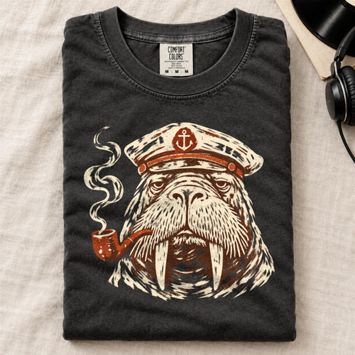 Captain Walrus Comfort Colors T-Shirt Black