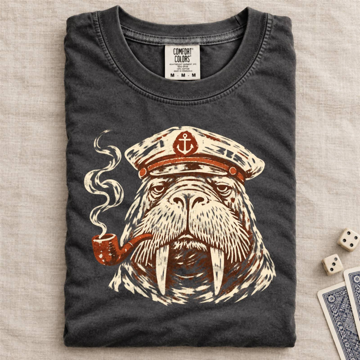 Captain Walrus Comfort Colors T-Shirt Graphite