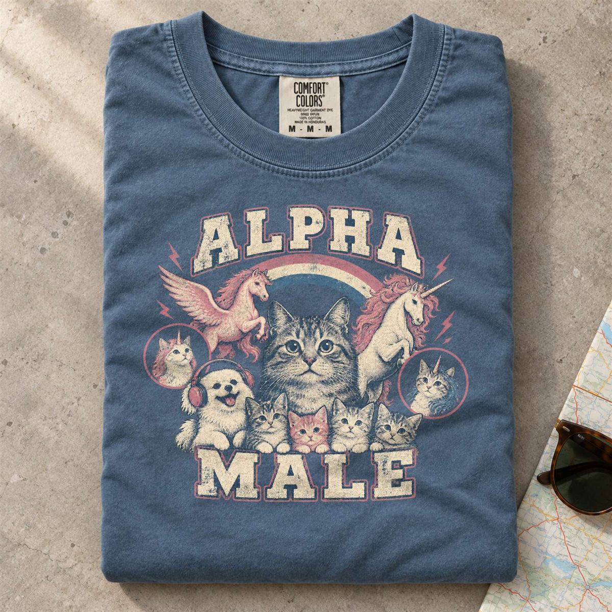 Alpha Male Comfort Colors T-Shirt Blue Jean
