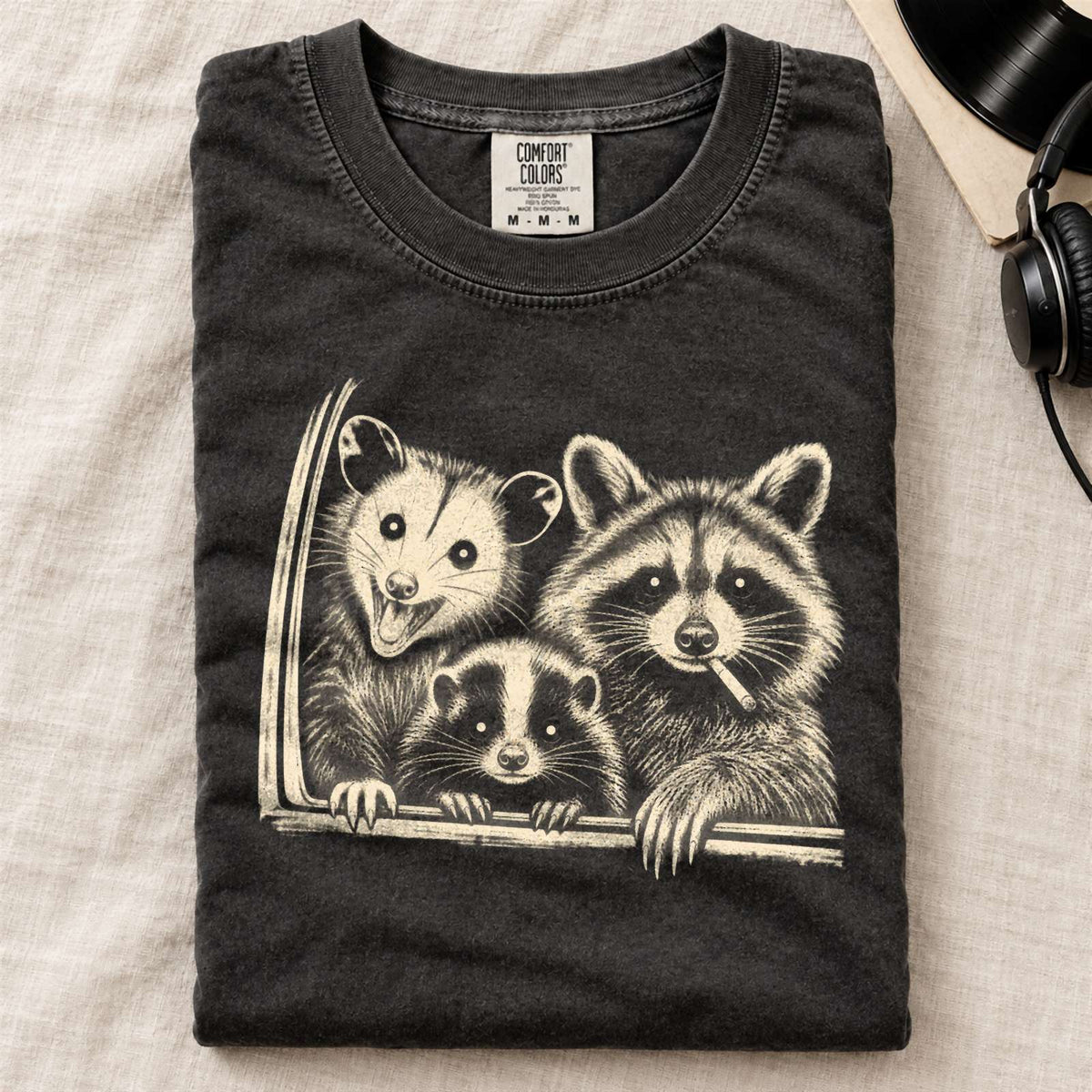 Trash Panda Night Crew Comfort Colors T-Shirt Black